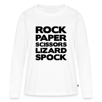 RockPaper - T-shirt manches longues Premium bio Femme - blanc - Devant - Julia (174cm)