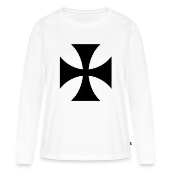 templer tempelritter,orden - Frauen Premium Bio Langarmshirt - Weiß - Vorne - Julia (174cm)