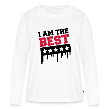i_am_the_best_a2 - Women's Premium Organic Long Sleeve Shirt - white - Front - Julia (174cm)
