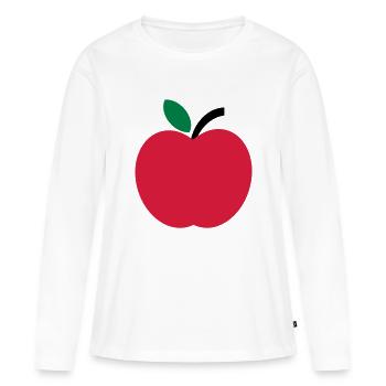 apfel - Frauen Premium Bio Langarmshirt - Weiß - Vorne - Julia (174cm)