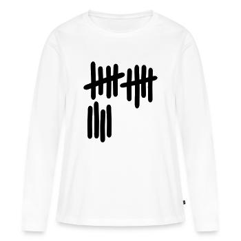 14 - Nummer - Frauen Premium Bio Langarmshirt - Weiß - Vorne - Julia (174cm)