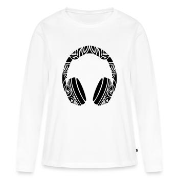 casque - T-shirt manches longues Premium bio Femme - blanc - Devant - Julia (174cm)