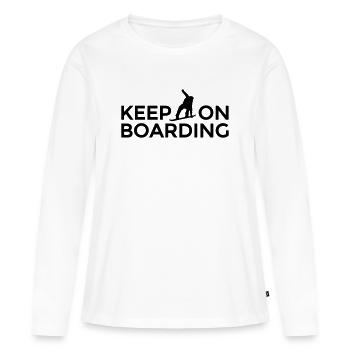 Continue de monter Après-ski Snowboardeur Snowboard - T-shirt manches longues Premium bio Femme - blanc - Devant - Julia (174cm)