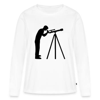 Télescope - T-shirt manches longues Premium bio Femme - blanc - Devant - Julia (174cm)