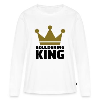 Bouldering King - T-shirt manches longues Premium bio Femme - blanc - Devant - Julia (174cm)