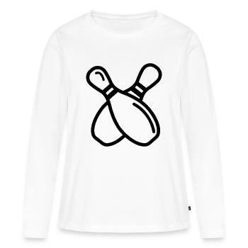 quilles - T-shirt manches longues Premium bio Femme - blanc - Devant - Julia (174cm)