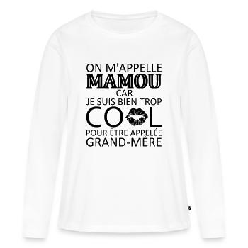 on m'appelle mamou - T-shirt manches longues Premium bio Femme - blanc - Devant - Julia (174cm)