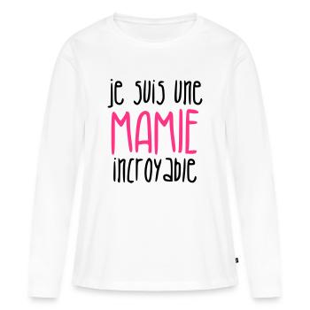 Großmütter / Oma / Mami / Großmutter / Mamy - Frauen Premium Bio Langarmshirt - Weiß - Vorne - Julia (174cm)