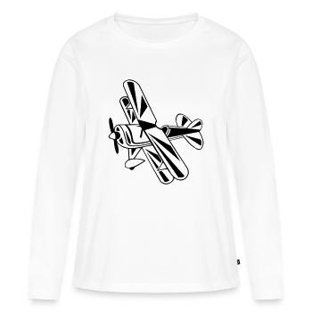 Pitts - T-shirt manches longues Premium bio Femme - blanc - Devant - Julia (174cm)