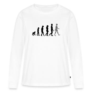 Evolution QR code - Humor health pass - Women's Premium Organic Long Sleeve Shirt - white - Front - Julia (174cm)