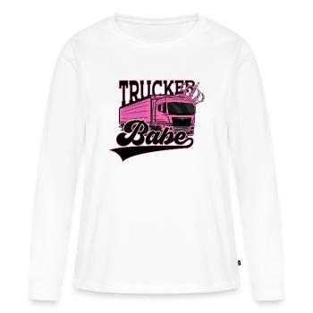 TRUCKER BABE TRUCK DRIVER - Women's Premium Organic Long Sleeve Shirt - white - Front - Julia (174cm)