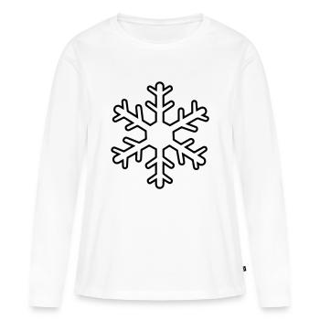 Flocon de neige - T-shirt manches longues Premium bio Femme - blanc - Devant - Julia (174cm)