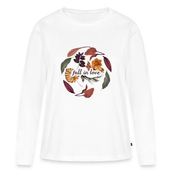 Fall In Love - Women's Premium Organic Long Sleeve Shirt - white - Front - Julia (174cm)