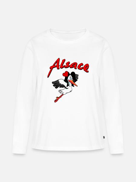 Elsass Sankt Valentin - Frauen Premium Bio Langarmshirt - Weiß