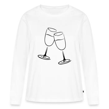 Coupes de - T-shirt manches longues Premium bio Femme - blanc - Devant - Julia (174cm)