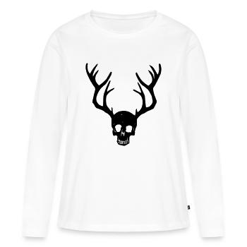 Saké en bois - T-shirt manches longues Premium bio Femme - blanc - Devant - Julia (174cm)