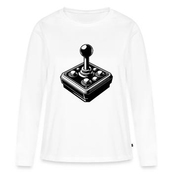 Joystick d’arcade vintage : Retro Gaming - T-shirt manches longues Premium bio Femme - blanc - Devant - Julia (174cm)