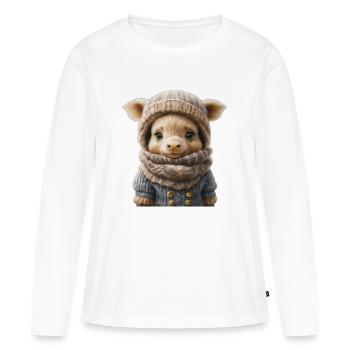 Niedliches Wintertier - Frauen Premium Bio Langarmshirt - Weiß - Vorne - Julia (174cm)