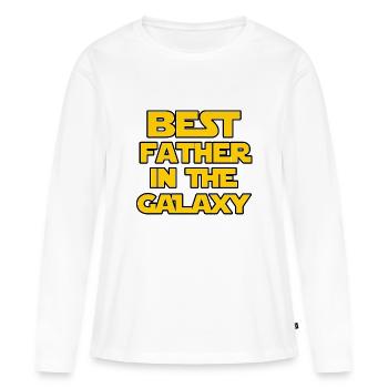 Bester Vater der Galaxie - Frauen Premium Bio Langarmshirt - Weiß - Vorne - Julia (174cm)