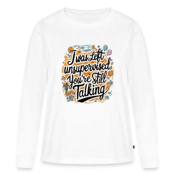 J’ai été laissé sans surveillance - T-shirt manches longues Premium bio Femme - blanc - Devant - Julia (174cm)