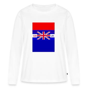 Union Jack Flag - Women's Premium Organic Long Sleeve Shirt - white - Front - Julia (174cm)