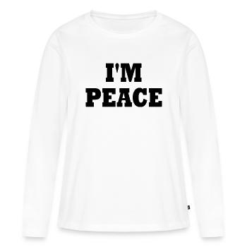 I'm peace - Frauen Premium Bio Langarmshirt - Weiß - Vorne - Julia (174cm)