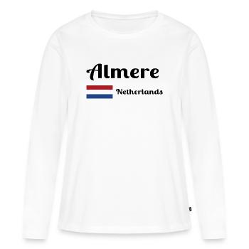 Almere Niederlande - Stilvolle Drucke - Frauen Premium Bio Langarmshirt - Weiß - Vorne - Julia (174cm)