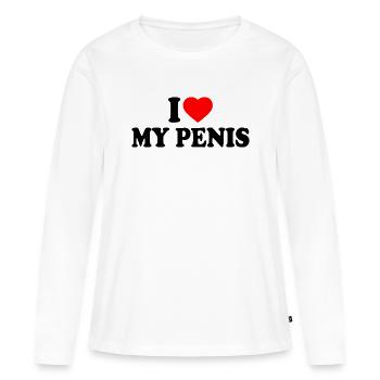 I love my penis - Frauen Premium Bio Langarmshirt - Weiß - Vorne - Julia (174cm)