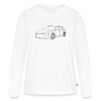 Auto Outline simpel - Frauen Premium Bio Langarmshirt - Weiß - Vorne - Julia (174cm)