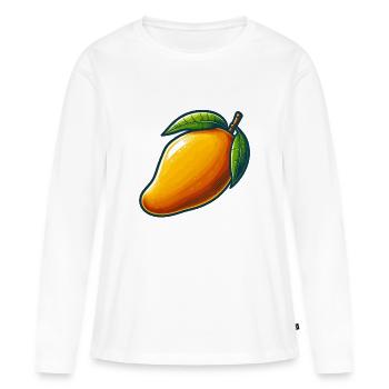 Mango, exotische Früchte - Frauen Premium Bio Langarmshirt - Weiß - Vorne - Julia (174cm)