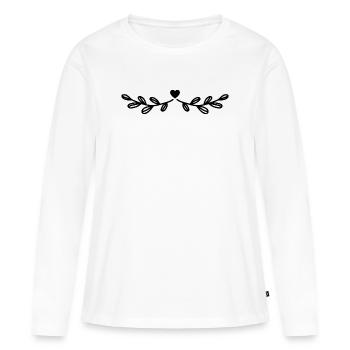 Fleur - Fleurs - T-shirt manches longues Premium bio Femme - blanc - Devant - Julia (174cm)