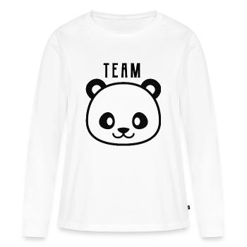 Team Panda - T-shirt manches longues Premium bio Femme - blanc - Devant - Julia (174cm)