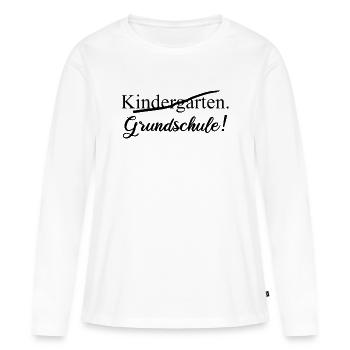 Maternelle - École primaire - T-shirt manches longues Premium bio Femme - blanc - Devant - Julia (174cm)