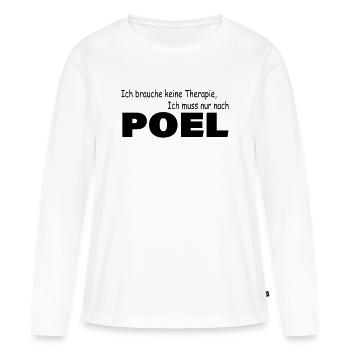 Thérapie POEL - T-shirt manches longues Premium bio Femme - blanc - Devant - Julia (174cm)