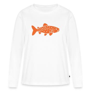 truite - T-shirt manches longues Premium bio Femme - blanc - Devant - Julia (174cm)