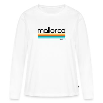 Majorque - Espagne - Espagne - Espagne - Îles Baléares - T-shirt manches longues Premium bio Femme - blanc - Devant - Julia (174cm)