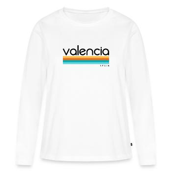 Valence - Espagne - Espagne - Espagne - T-shirt manches longues Premium bio Femme - blanc - Devant - Julia (174cm)