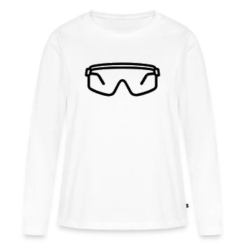 lunettes de sécurité - T-shirt manches longues Premium bio Femme - blanc - Devant - Julia (174cm)