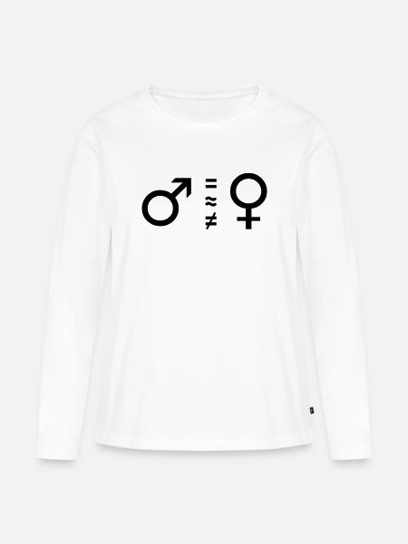 weiblich männlich - Frauen Premium Bio Langarmshirt - Weiß