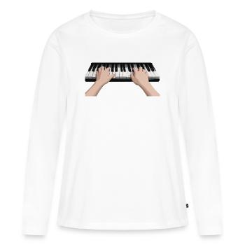 Hands on Piano Keys - Women's Premium Organic Long Sleeve Shirt - white - Front - Julia (174cm)