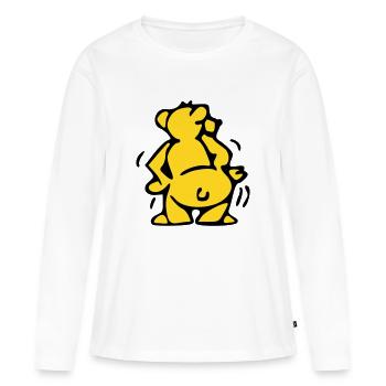 Bär - Frauen Premium Bio Langarmshirt - Weiß - Vorne - Julia (174cm)
