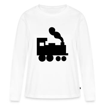 Zug - Bahn - Lok - Lokomotive - Frauen Premium Bio Langarmshirt - Weiß - Vorne - Julia (174cm)