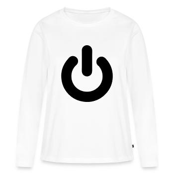 on, off, switch, PC, computer, SWITCH, on, out, - Women's Premium Organic Long Sleeve Shirt - white - Front - Julia (174cm)