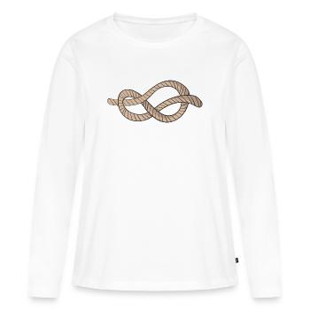 Knoten - Frauen Premium Bio Langarmshirt - Weiß - Vorne - Julia (174cm)