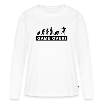 evolution_stag & Henne Nächte - Frauen Premium Bio Langarmshirt - Weiß - Vorne - Julia (174cm)