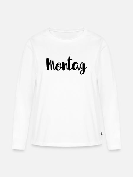 Montag Wochentag Wochenanfang - Frauen Premium Bio Langarmshirt - Weiß