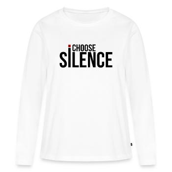 Je choisis le silence - T-shirt manches longues Premium bio Femme - blanc - Devant - Julia (174cm)