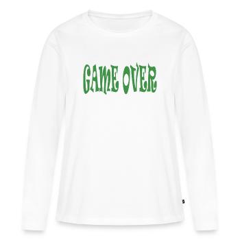 Fin du jeu - T-shirt manches longues Premium bio Femme - blanc - Devant - Julia (174cm)