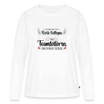 Beste Kollegin und Teamleiterin - Frauen Premium Bio Langarmshirt - Weiß - Vorne - Julia (174cm)