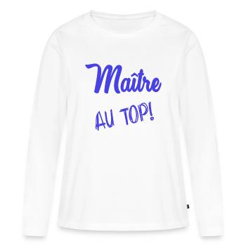 MASTER. MASTER. HUMOR - Women's Premium Organic Long Sleeve Shirt - white - Front - Julia (174cm)